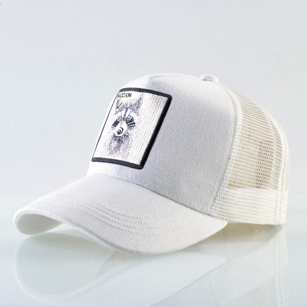 Raccoon Embroidered Mesh Baseball Cap – European & American Street Fashion