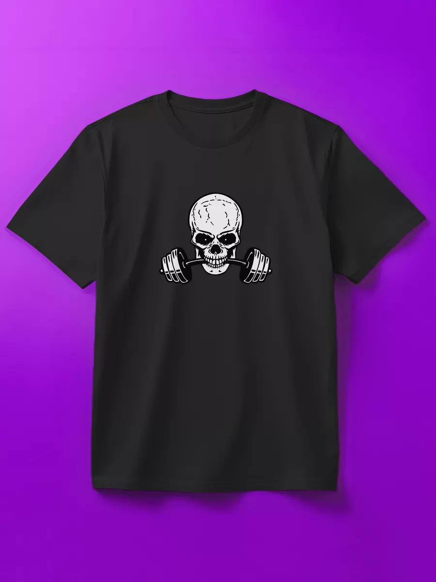 Футболка с черепом и гантелей M