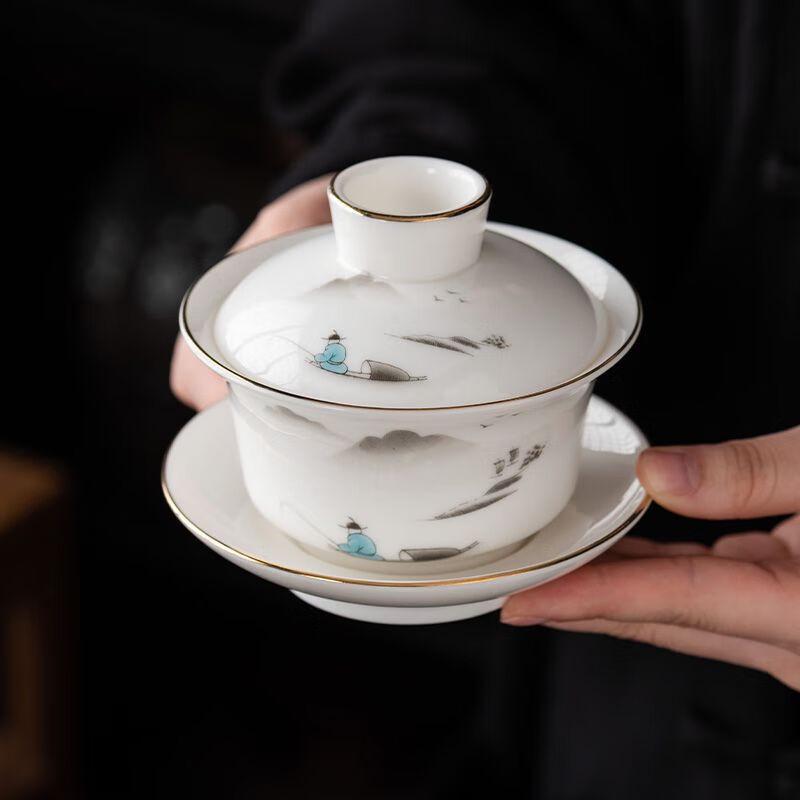 White Porcelain Mutton Fat Jade Style Tea Set
