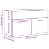 Black Washbasin Cabinet with Oak Effect Wood Based Material