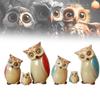 3pcs Porcelain Owls Statue Ornament Shaped Desktop Craft Figurine Sitting Room