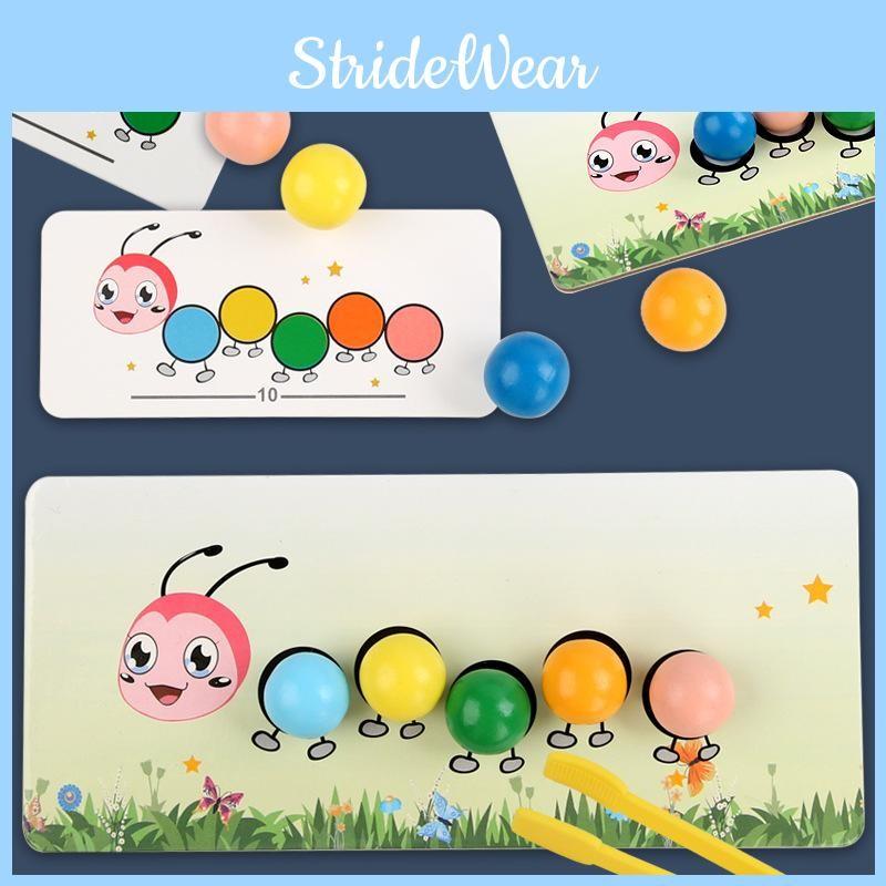 Caterpillar Wooden Preschool Bead Stringing Set Fine Motor Early Development