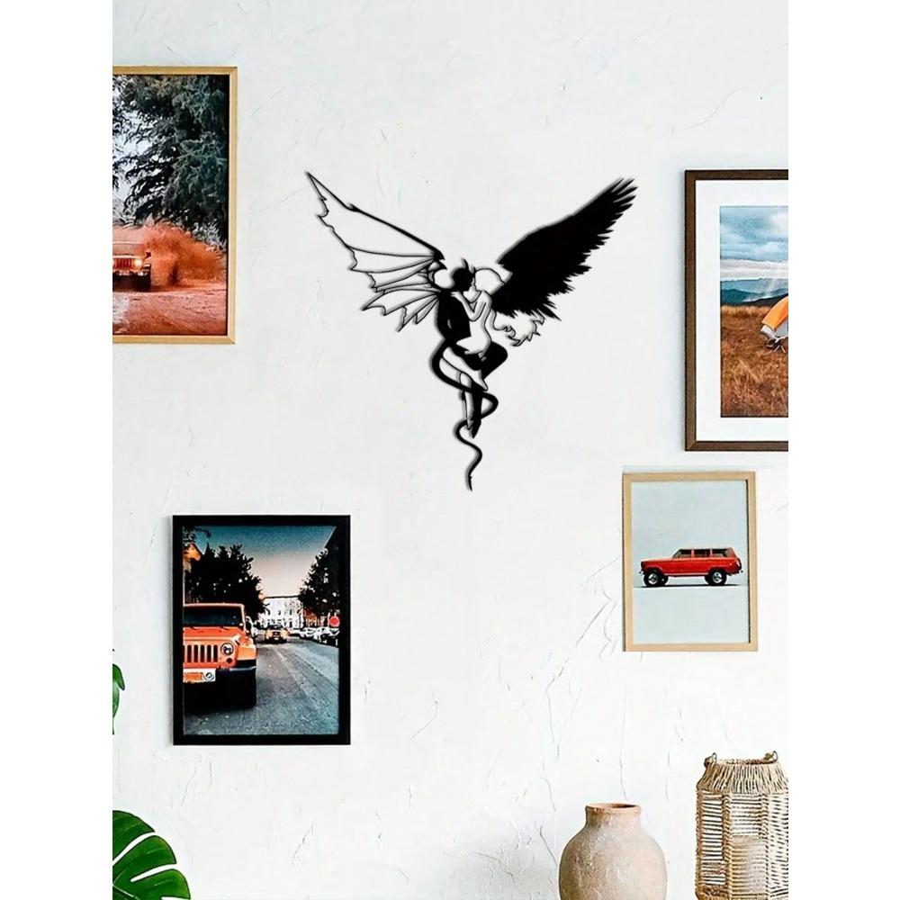 1pc Gothic Demon Angel Metal Wall Art Gothic Home Decor Iron Craft Ornament For Room Personalized Gift