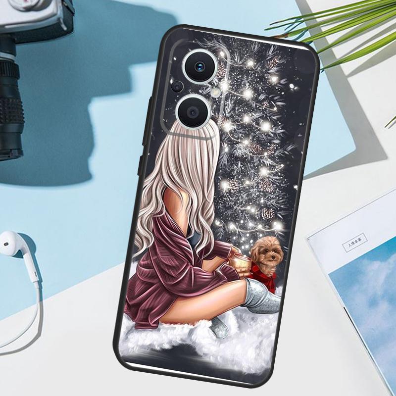 Fashion Girl Merry Christmas Cover For OPPO Reno 11 Pro 10 12 13 14 14F 13F 12F 11F 7 8 Lite OPPO Find X6 X5 X8 X9 Pro Case