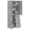 Vidaxl Display Cabinet, Concrete Grey 69.5X34X180 Cm Wood-Based Material
