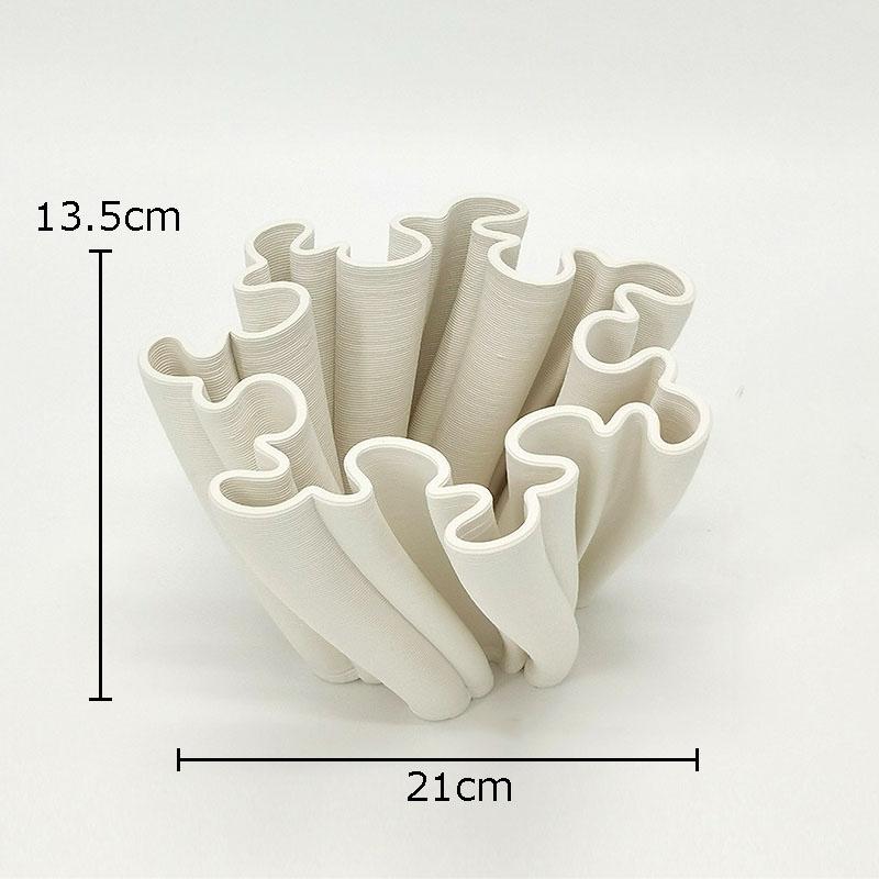 Creative Wrinkled Ceramic Vase Desk Decoration Flower Bud Shape Vases Modern Artificial Flowers Decorative Floral Arrangement