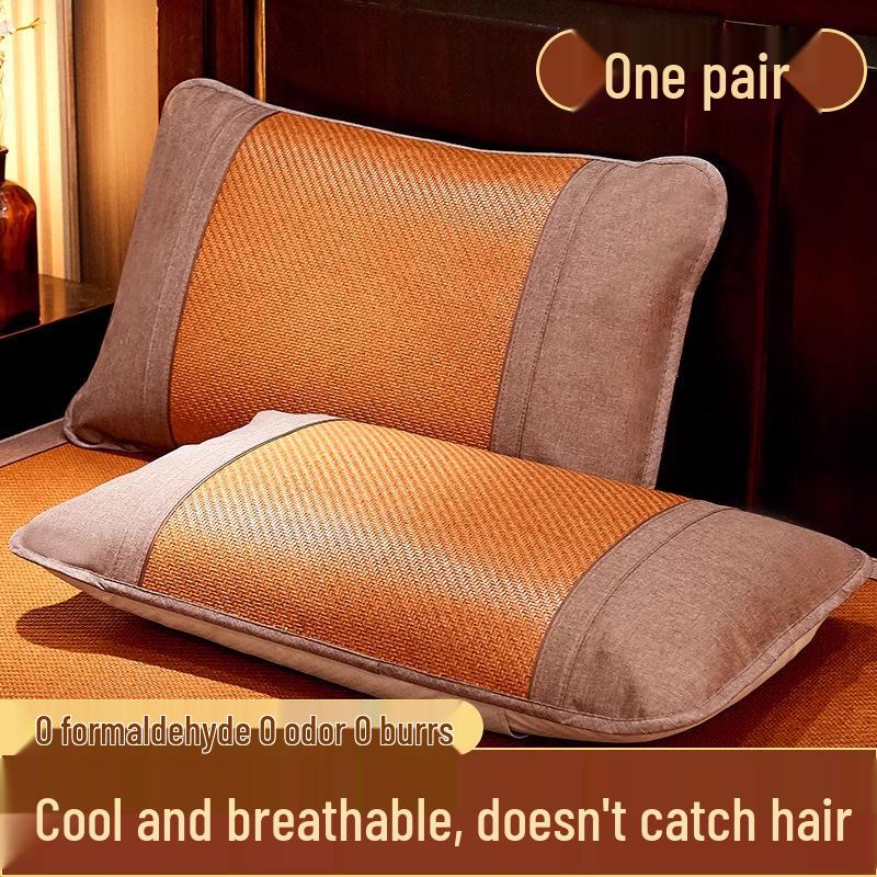 

Master Xi 2025 Dual-Use Bamboo and Ice Silk Straw Mat for Summer and Winter 47x74cm [Pillowcase]