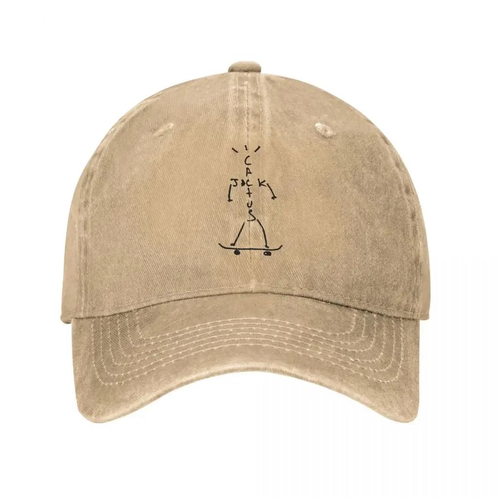 Cactus Jack Unisex Baseball Caps Travis Scott Distressed Denim Hats Cap Vintage Running Golf Unstructured Soft Snapback Cap