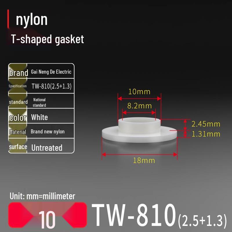 T-förmiger Nylon-Kunststoff-Dichtungsring und Schraubwellenhülse (Für dich: M2-M35)