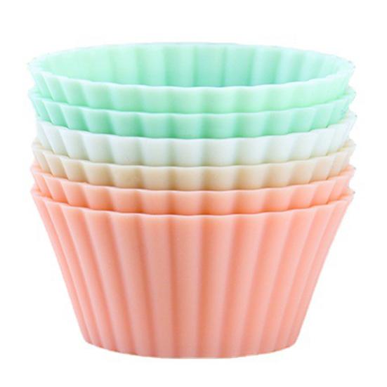 10Pcs Muffin Non-stick Cup Flexible Silicone Holiday Party Cupcake Liner for Household