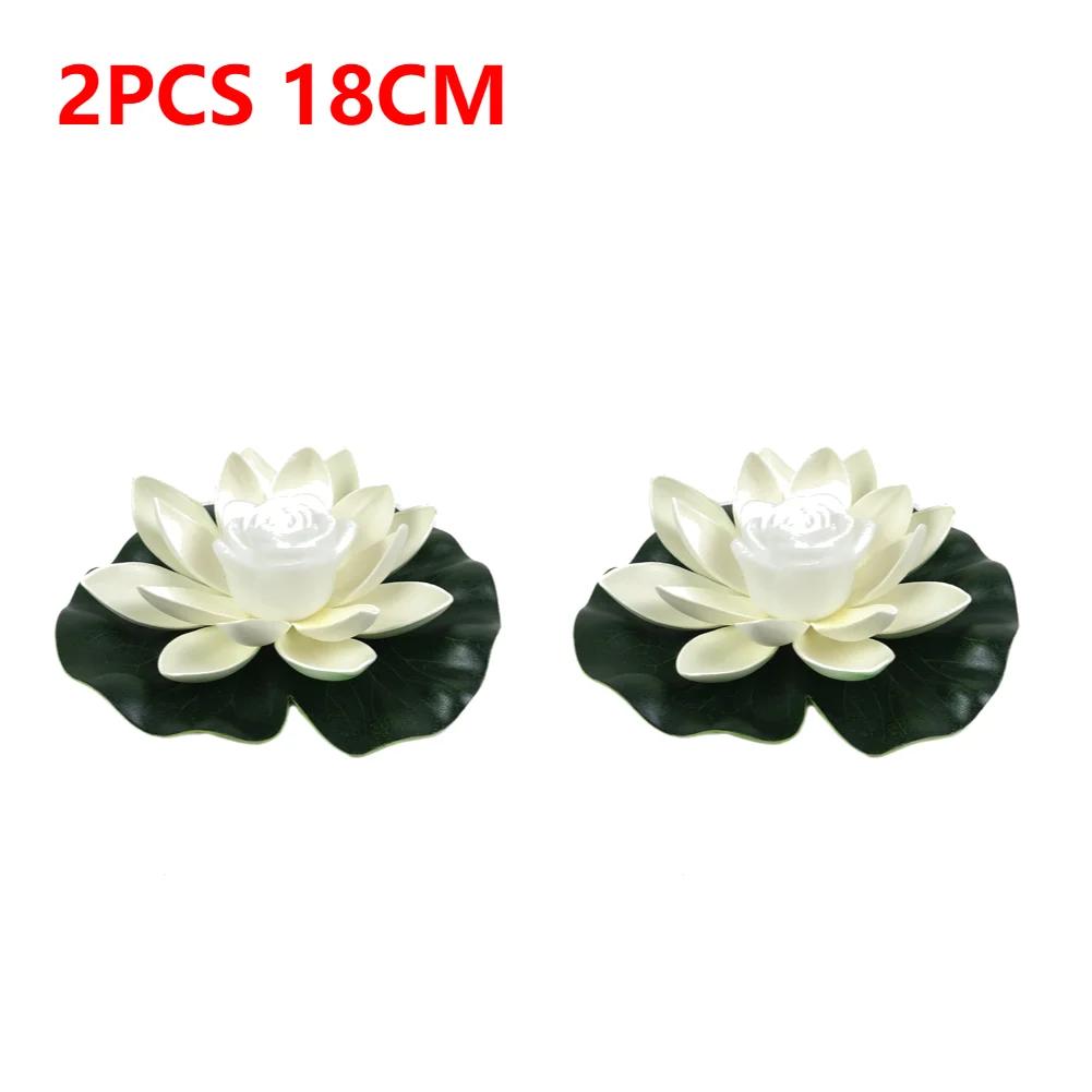 20-1Pcs Energy Saving Solar Powered Lamp Night Light LED 18cm Artifical Floating Lotus Garden Pool Pond Fountain Decoration