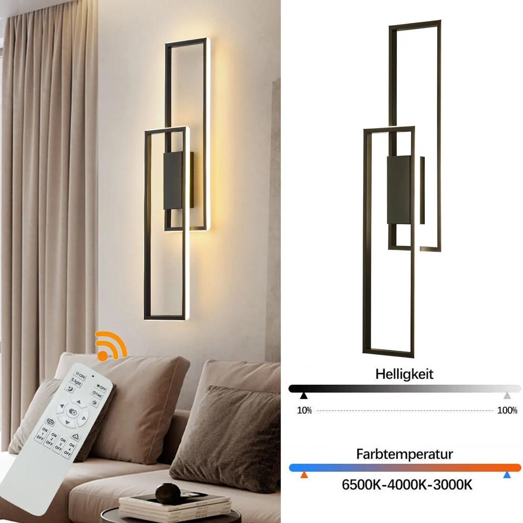 Industrial LED Wall Sconce Light with Remote Control, 18-36W Adjustable Acrylic Metal Fixture for Indoor Lighting wall decor