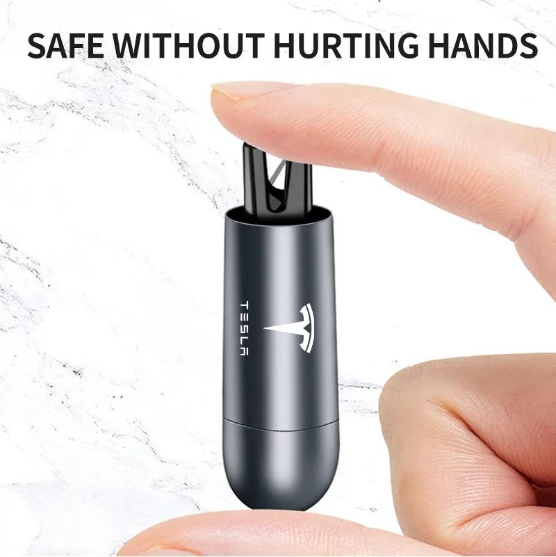 Car Sticker Tesla Car Safety Hammer Emergency Window Breaker Seat Belt Cutting Machine Car Goods For Tesla Model 3 2022 Y X S Cc