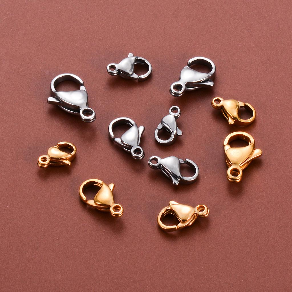 20pcs Grade A Stainless Steel Lobster Clasps Claw Clasps for Bracelet Necklace Jewelry Making Findings 9mm-15mm