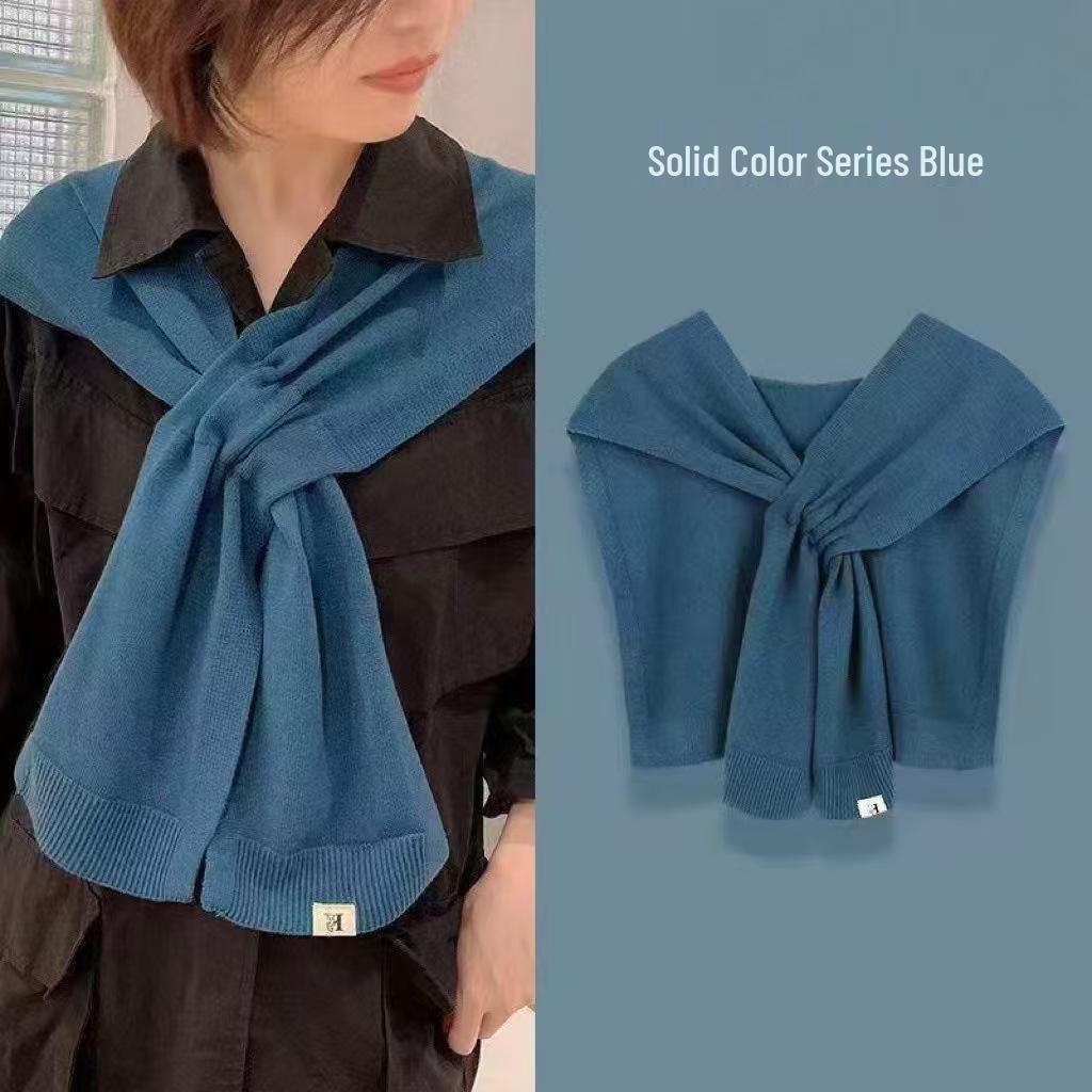 Dongdaemun Damski Dzianinowy Szal Szalik - Wszechstronny Bezrękawnik Kardigan na Jesień/Zimę