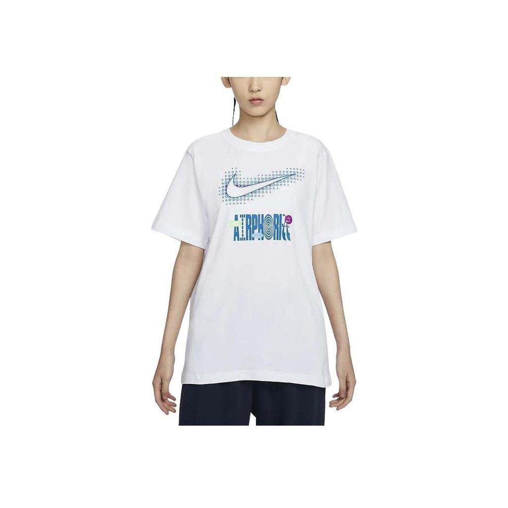 Nike Sportswear Letter Print Pattern Pullover Casual Crew Neck Short Sleeve T-Shirt Women T-Shirts White FV4263100