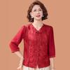Mom's Spring 2026 Chiffon Blouse - New Chinese Style Fashion for Middle-Aged and Elderly Women