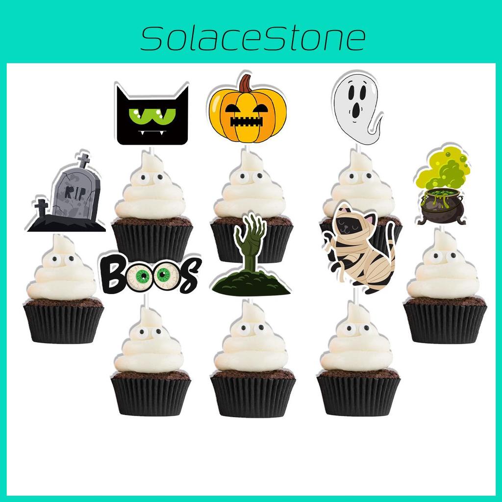 Party Cake Halloween Flag Decor With Paper Witches Castle For Event Setup Venue