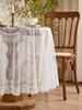 White lace tablecloth round mirror flower vine pattern living room dining table decoration