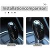 Carbon Fiber Style Car Gear Shift Head Cover Trim For Alfa Romeo Giulia Stelvio