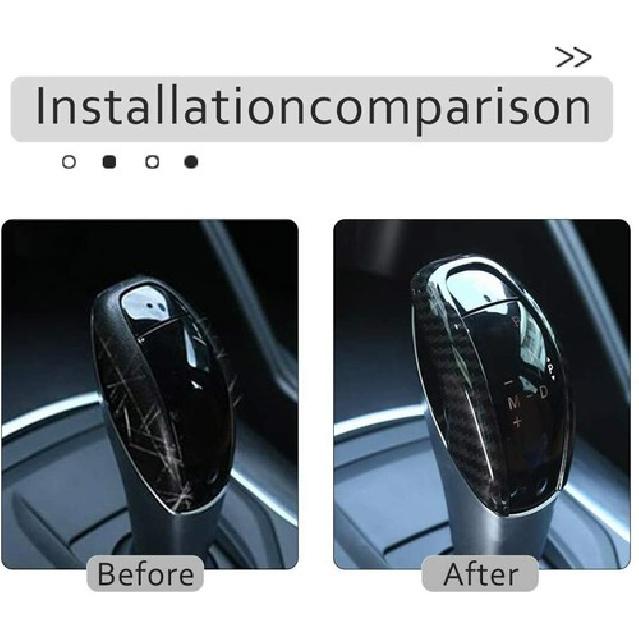 Carbon Fiber Style Car Gear Shift Head Cover Trim For Alfa Romeo Giulia Stelvio