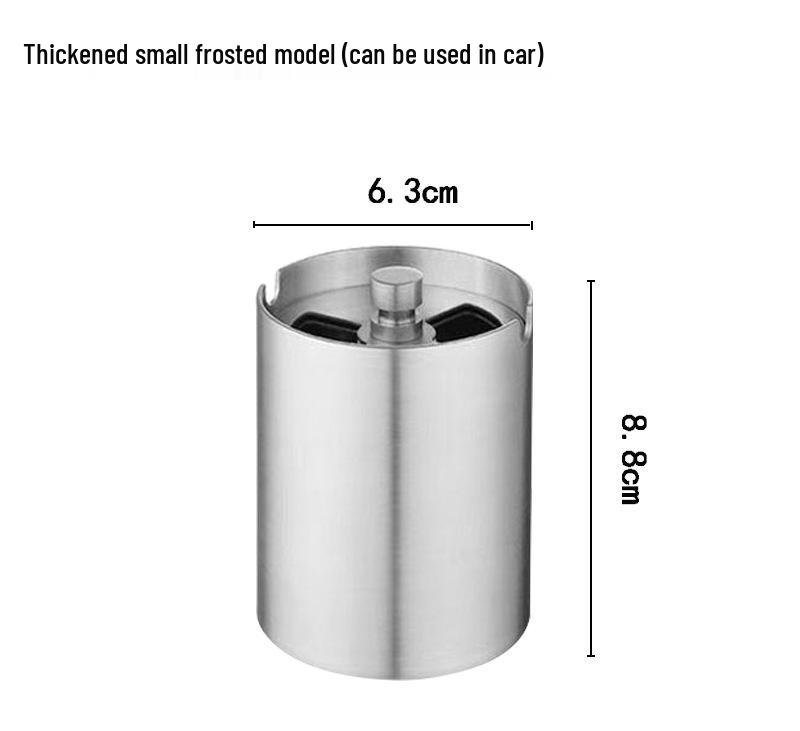 Seiko Stainless Steel Ashtray with Lid - Creative, Thickened Design for Home, Car, or Cafe Use