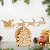 Wooden Christmas Tree Centerpiece Bookshelf Figure Table Kitchen Cabinet Holiday Collectible