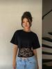 Autumn 2025 European & American Loose Cropped Elastic Round Neck Women's Two-Piece Top