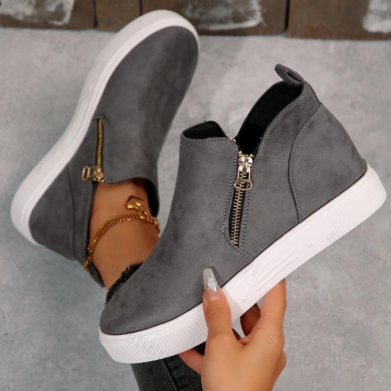 Large Size Women High Help Shoes 2025 Autumn Winter New Comfortable Non Slip Flats Outdoor Height Increase Casual Shoes