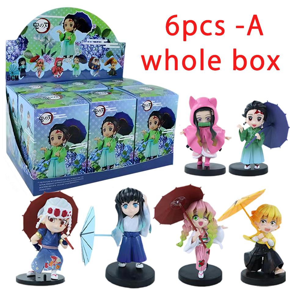 In Stock 12cm Kawaii Demon Slayer Plum Rain Series with Box Handmade Model No Yaiba Kamado Nezuko Action Figure Ornament Gift