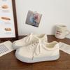 Dexun Breathable Board Shoes Women's Cream Autumn New Small Design Round Head Ugly Cute Student Casual Little White Shoes