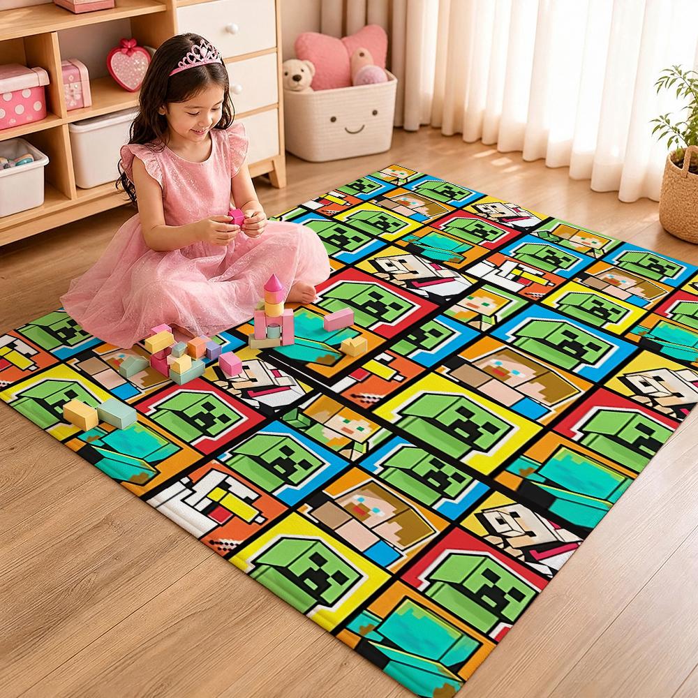 Minecraft Blood Moon Adventure Rectangular Rug Nonslip Thick Carpet For Living Room Bedroom Office Home Decor Memorial Gift