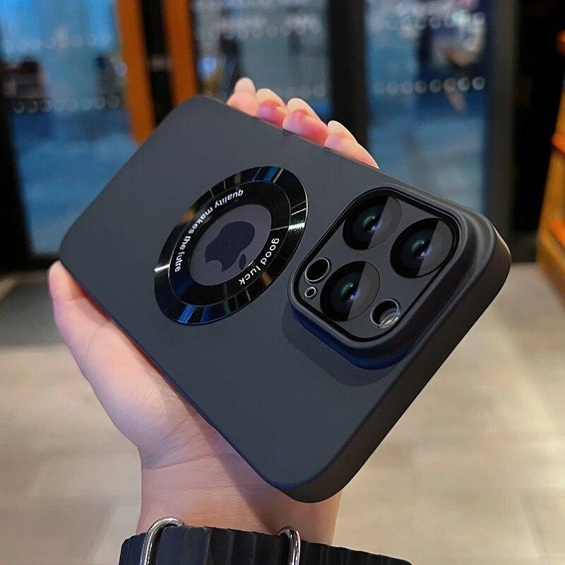 

Роскошный чехол для телефона Magsafe с беспроводной зарядкой для IPhone 15 14 13 12 11 Pro Max 14 15 Plus, матовый магнитный защитный чехол для задней панели For iPhone 15Pro Max чёрный