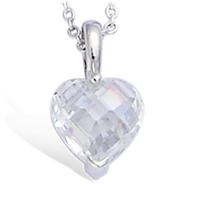 [L1801] - Silver Pendant 'Love' Silver White (rhodium-plated) - 15x9 Mm