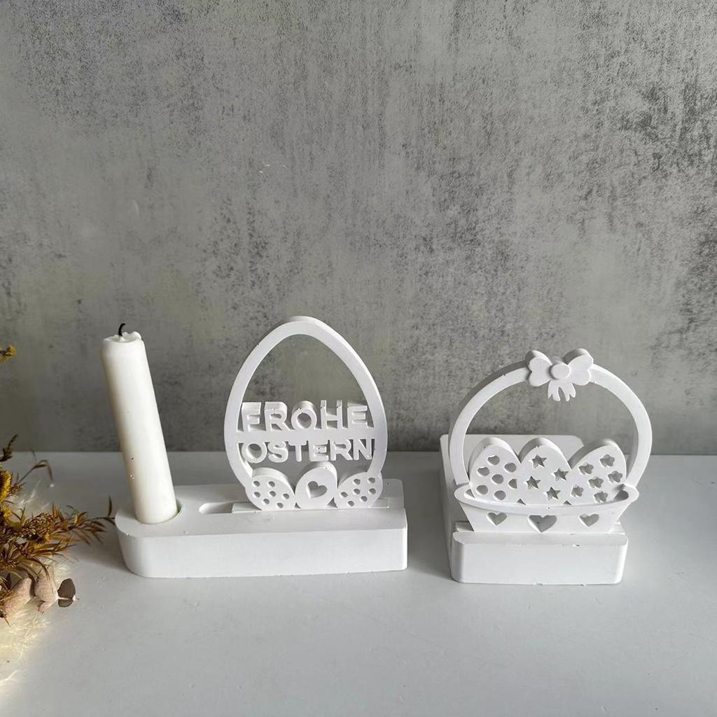 Silicone Moulds Easter Egg Flower Basket Candlesticks Resin Molds Candle Holder Casting Mould DIY Concrete Molds