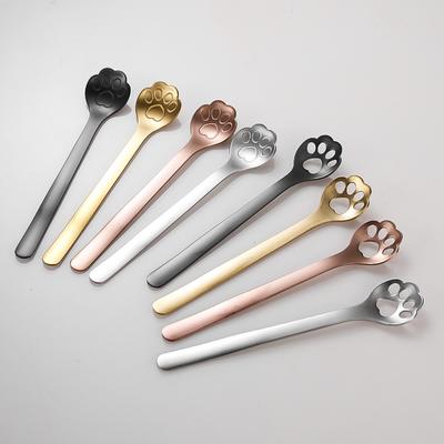 304 Stainless Steel Spoon Creative Cat Paw Ice Cream Scoop Cartoon Cat Dessert Spoon Cute Japanese Style Utensils