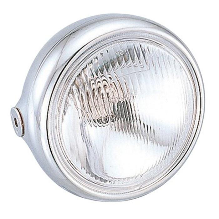Kitaco Headlight Assembly (Chrome) H-4 (12V35/35W) 130MM 800-0800110