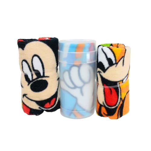 Marushin Oshibori Towels (Set of 3) with Case, Disney True Boys, 30x30cm, Perfect for Preschool, Kindergarten, and Elementary School, Suitable for Boy