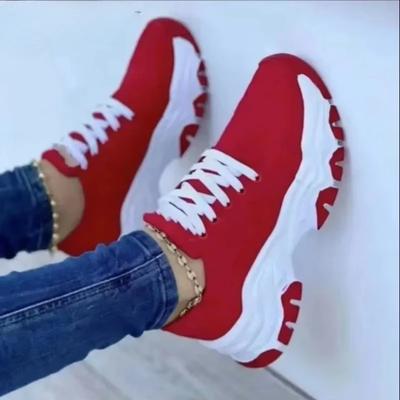 Damen Sportschuhe 2024 Trend Neu Schnürer Designer Tenis Feminino Casual Outdoor Rutschfest Dicksohlige Damen Laufschuhe