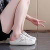 Fashion Women's Shoes Fashion Mesh Breathable Flat Shoes Non Slip Round Toe Outdoor Women's Lace Up Baotou Half Slipper Sandalias Mujer