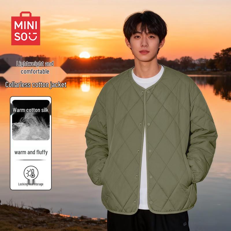 MINISO Men's Casual Collarless Padded Jacket