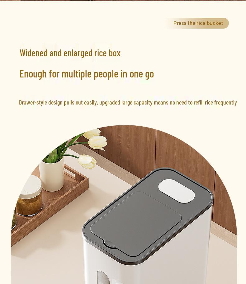 Seau de stockage de riz style japonais, Anti-insectes et anti-humidité, Scellé de qualité alimentaire avec grande capacité pour un usage domestique