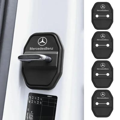 2/4Pcs Silicone Car Door Lock Buckle Protector Cover For Mercedes Benz AMG W204 W213 W205 W211 W176 W164 Cla Smart Accessories