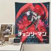 CChainsaw Man Film Wandteppich DDenji Makima Anime Wandkunst Poster für Wohnzimmer Schlafzimmer Dekoration