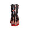 Womens Boho Dress Summer Round  Neck Sleeveless Dresses Ethnic Floral Print Sundress Mini Dress