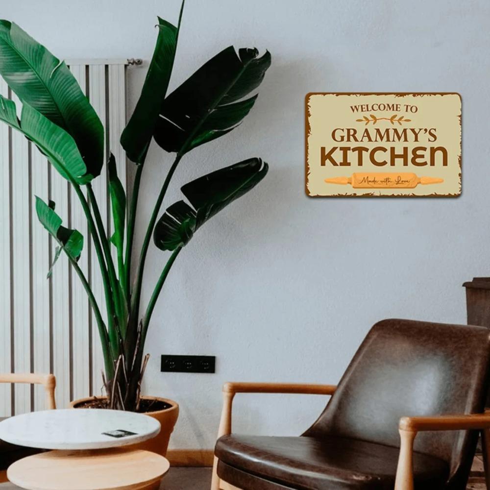 Custom Welcome Metal Sign Personalized Retro Kitchen Wall Decor Aluminum Plaque