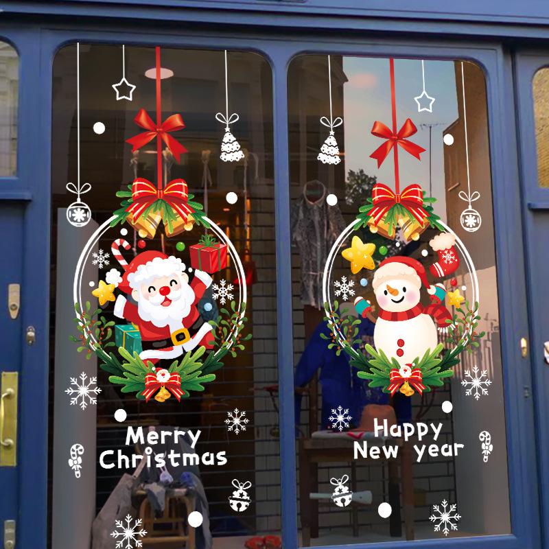 Christmas Window Stickers Christmas Wall Sticker Kids Room Wall Decals Merry Christmas Decorations For Home New Year Stickers