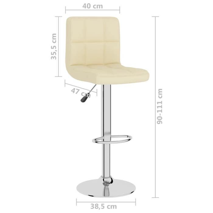 VidaXL Lot de 2 Tabourets de Bar, Chaise de Pub, Siège de Bistrot, Meuble de Salle à Manger Cuisine Salon Maison Intérieur, 334241