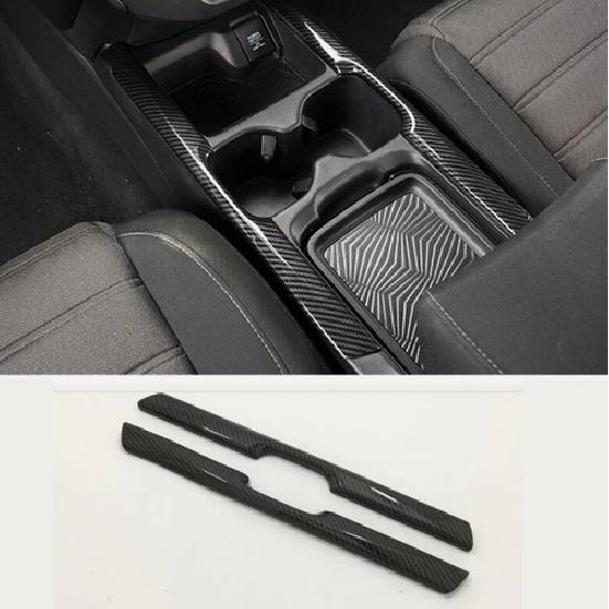 Carbon Fiber ABS Water Cup Holder Stripe Cover Trim For Honda CRV CR-V 2017-