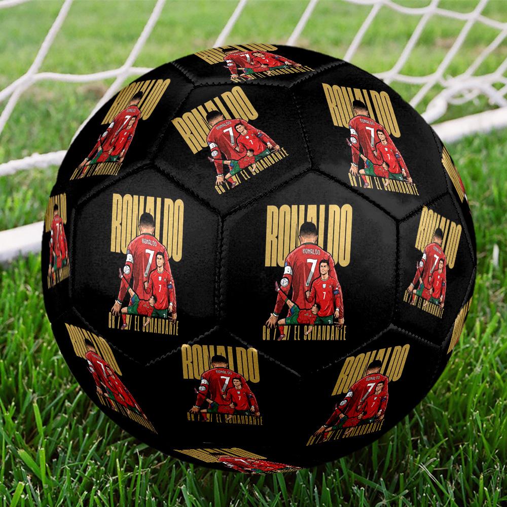 Cristiano Ronaldo Soccer Ball Size 5 Football Machine-Stitched Indoor/Outdoor Training and Matches Soccer Accessory